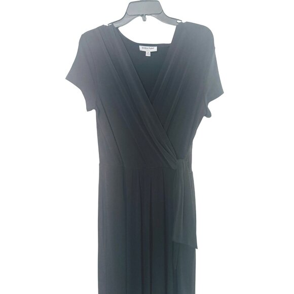 2/$25 Shelby Palmer M Black Wrap Midi Wide Leg Romper - Picture 10 of 12